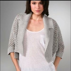 Theory Mariely Marbella  open knit crop cardigan jacket